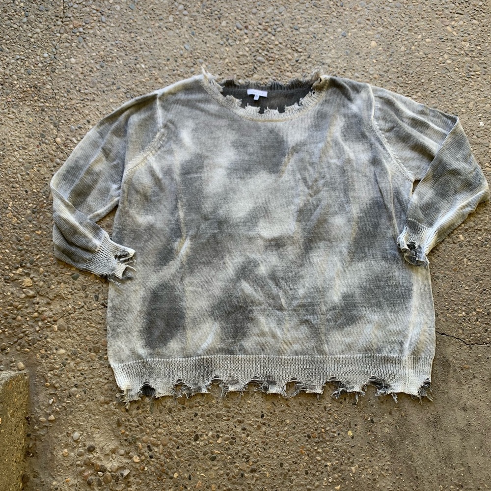 White Birch Distressed Sweater